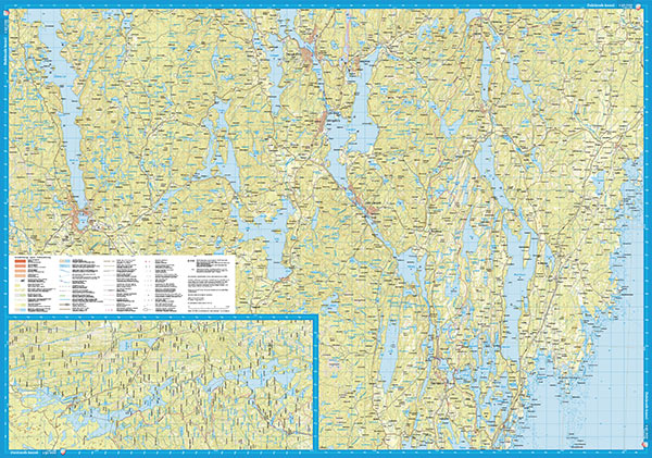 Karta Dalslands kanal - Kajak & Uteliv - Skala 1:50 000, vattentåligt